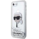 Karl Lagerfeld Hardcase iPhone 7/8/SE 2020/2022 Glitter Sølv med Karl Head