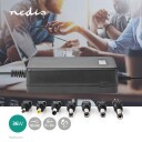 Nedis Universell AC Strømadapter 36W 5-24V DC 1.80m 7 Plugg Sort