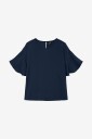 Vero Moda - Bluse Vmalva Wide SS Top Wvn GA - Blå