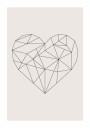 Abstract Geometric Heart Plakat Plakat / 30x40cm