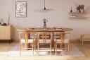 Noira Oval Spisegruppe 220 cm med 6 Dastoori Spisestoler - Natur