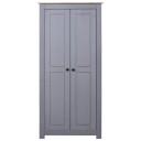 vidaXL Garderobeskap grå 80x50x171,5 cm heltre furu Panama Range