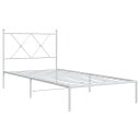  Sengeramme i metall med hodegavl hvit 90x190 cm 8721012374270