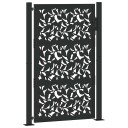 Hageport svart 105x155 cm stål bladdesign