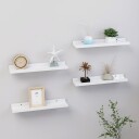 vidaXL Vegghyller 4 stk h?yglans hvit 40x9x3 cm