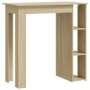 vidaXL Barbord med hylle sonoma eik 102x50x103,5 cm sponplate