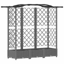 vidaXL Hevet Bed med Trellis og Tak Lysegrå 163 x 40 x 123 cm PP