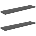 vidaXL Flytende vegghyller 2 stk h?yglans gr? 120x23,5x3,8 cm MDF