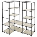 vidaXL Hjørnegarderobe kremhvit 130x87x169 cm