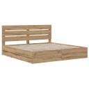 vidaXL Bed Frame with Storage and Headboard Artisan Oak 180 x 200 cm