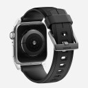Nomad Apple Watch  42/44/SE/45/49mm  Rugged Band Rem - Black / Silver Hardware