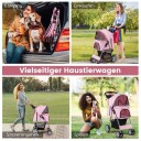 Northix Dyrevogn Med Nettingvinduer Og Koppholder Rosa 15 kg Kapasitet