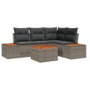 vidaXL Hagesofa Set 4 stk. 4-Antall seter Grå Polyrattan