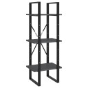 vidaXL Bokhylle 3 niv?er gr? 40x30x105 cm heltre furu