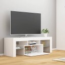 vidaXL TV-benk med LED-lys hvit 120x35x40 cm
