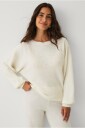 Ellos Collection Strikket pullover med rhinstener Hvit
