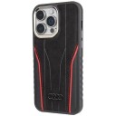 Audi Magsafe Etui i Ekte Lær til iPhone 14 Pro Max 6,7" Svart/Rød