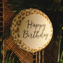 Partydeco Folieballong Happy Birthday Leoparmønster FB393