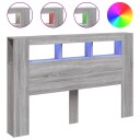  Sengegavl med LED grå sonoma 160x18,5x103,5 cm konstruert tre 8721012259409