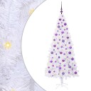  Kunstig juletre med 300 LED med stativ Hvit 180 cm PVC og stål