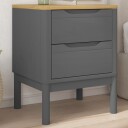  Nattbord grå 45x39x57 cm heltre furu 374004