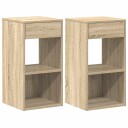  Nattbord med skuff 2 stk sonoma eik 35x34x66,5 cm 8721158575975