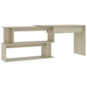 vidaXL Hjørneskrivebord sonoma eik 200x50x76 cm sponplate