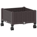 vidaXL Hagekrukke med hjul Brun 40 x 40 x 29 cm PP