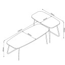 Sofabord HOME4YOU Duo 2 stk. 120x48x40 cm 75x40xh48 cm Lyst tre/beige - lyst tre/beige