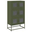 Highboard olivengrønn 68x39x123 cm stål