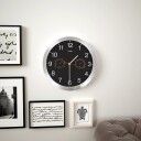 vidaXL Veggur med kvartsurverk hygrometer og termometer 30 cm svart