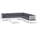  Hagesofagruppe med puter 8 deler hvit heltre furu 3096798