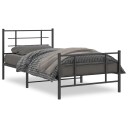  Sengeramme i metall med hode- og fotgavl svart 107x203 cm 8721012303744