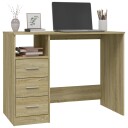 vidaXL Skrivebord med skuffer sonoma eik 102x50x76 cm konstruert tre
