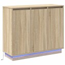  skap med LED i Sonoma eik 90x32x75 cm i konstruert tre