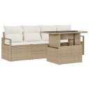  Hagesofa Set med pute 5 pcs beige og krem 100 x 55 x 73 cm