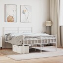vidaXL Sengeramme i metall med hode- og fotgavl hvit 150x200 cm 8721012189294