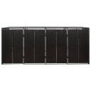 vidaXL Søppeldunkskur firedobbelt svart 274x80x117 cm polyrotting