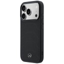 Mercedes-etui i skinn og mesh med bueformet MagSafe-feste til iPhone 17 Pro – svart