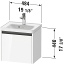 Duravit Ketho.2 Servantskap 1 Skuff 484x375 mm Grafitt Matt