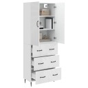 vidaXL Skapsett 2 pcs Høgglans hvit 66 x 34,5 x 90 cm Konstruert tre