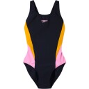 Speedo Colourblock Splice Muscleback Swimsuit   ANTHRACITE/CREAMSICLE/HOPE   46