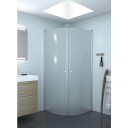 Dansani Match dusjhjørne, modell E+E, 89x89 cm, frostet glass, satin profil