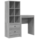  Skrivebord med lagring 2 pcs Grå sonoma 45,5 x 34 x 127 cm