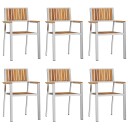 hage stoler 6 stk 54.5x56x87 cm Solid akasietre