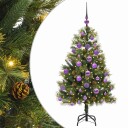  Kunstig hengslet juletre med kjegler grønn 120 cm