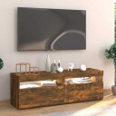 vidaXL TV-benk med LED-lys røkt eik 120x35x40 cm