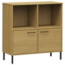 vidaXL Bokhylle med metallben brun 90x35x90,5 cm heltre OSLO