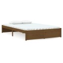 vidaXL Sengeramme honningbrun heltre 120x190 cm grå 4FT Small Double