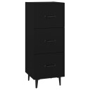 vidaXL Skjenk svart 34,5x34x90 cm konstruert tre